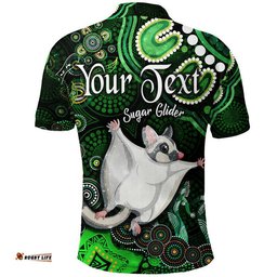 Custom Personalised Australian Astrology Polo Shirt Gemini Sugar Glider Zodiac Aboriginal Vibes - Green Amazing Aussie