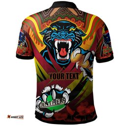 Panthers Premierships Rugby Polo Shirt - Custom "Go Panthers!" Champion Claw Scratch Aboriginal Culture Polo Shirt Amazing Aussie