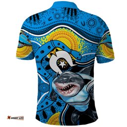Sharks Mascot NRL Polo Shirt NAIDOC Amazing Aussie