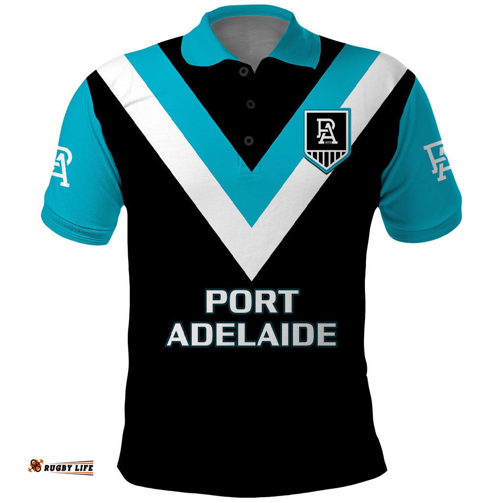 Personalised Port Adelaide Football 2023 Polo Shirt Go Power Sporty Style