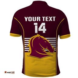 Custom Text And Number Broncos Rugby 2023 Polo Shirt Sporty Style Maroon Version