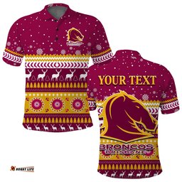 Custom Personalised Broncos Aboriginal Polo Shirt Christmas Brisbane Amazing Aussie