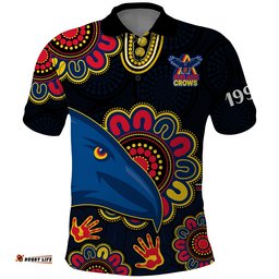 Custom Personalised AFL Adelaide Football The Crows 1990 Aboriginal Polo Shirt Amazing Aussie