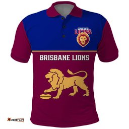 Personalised Brisbane Lions Football 2023 Polo Shirt Sporty Maroon Version