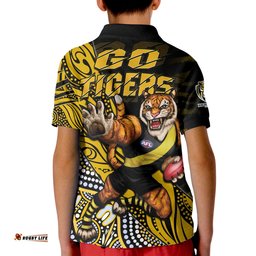 Richmond Football Polo Shirt Aboriginal Go The Tigers Mascot Amazing Aussie