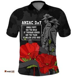 Custom Personalised ANZAC Day Polo Shirt Soldiers Fighting at War Amazing Aussie
