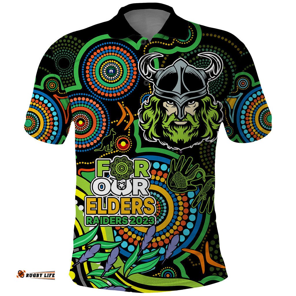 Custom Raiders Rugby Aboriginal Art Polo Shirt NAIDOC Indigenous Tribal
