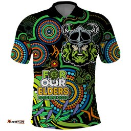 Custom Raiders Rugby Aboriginal Art Polo Shirt NAIDOC Indigenous Tribal