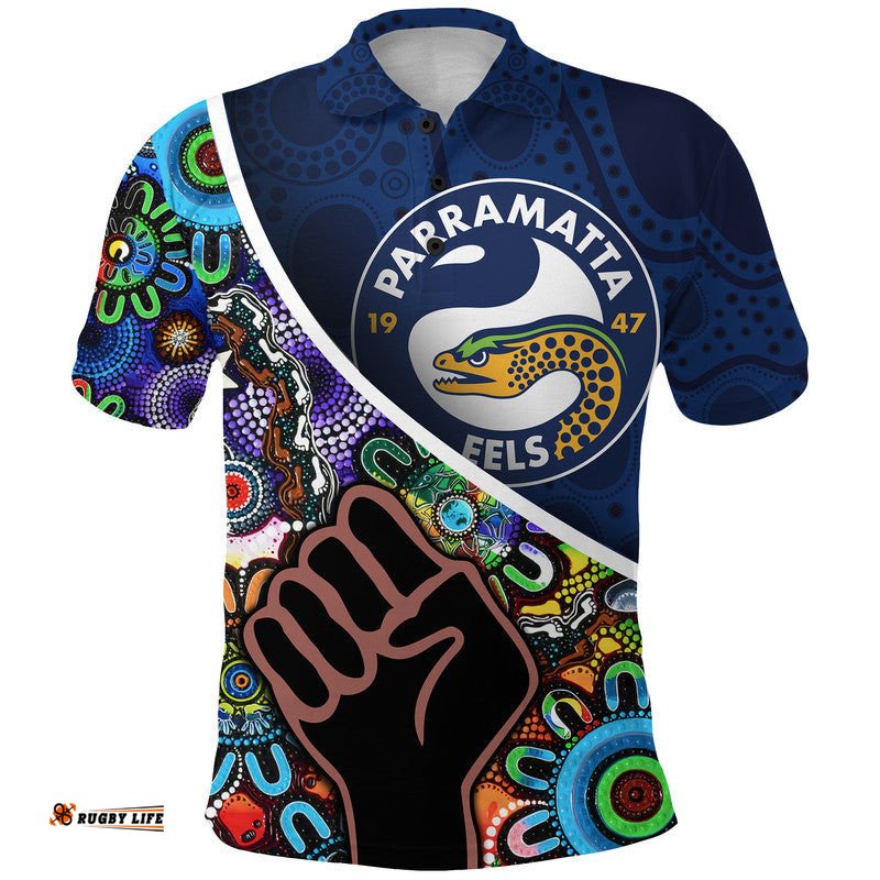 Parramatta Eels Polo Shirt Eels Indigenous Aboriginal Amazing Aussie