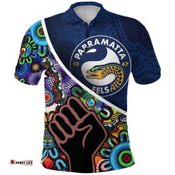 Parramatta Eels Polo Shirt Eels Indigenous Aboriginal Amazing Aussie