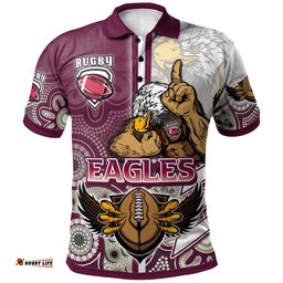 Sea Eagles Rugby Polo Shirt - Custom Sea Eagles Rugby Ball Aboriginal Indigenous Sport Style Polo Shirt Amazing Aussie