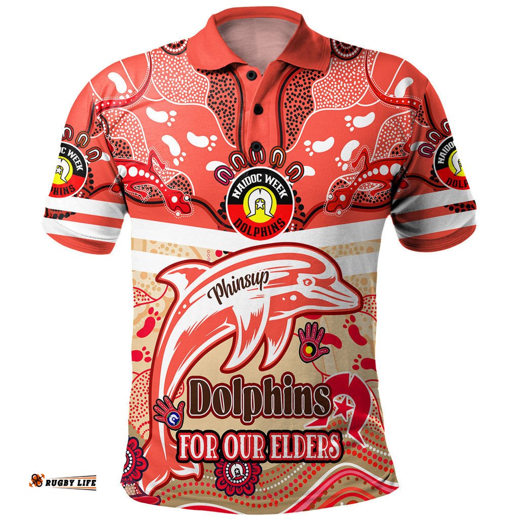 Australia Redcliffe Naidoc Week Custom Polo Shirt - For Our Elders Home Jersey Polo Shirt Amazing Aussie