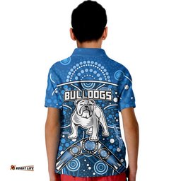 Bulldogs Rugby Polo Shirt Boomerang Indigenous Dots Amazing Aussie