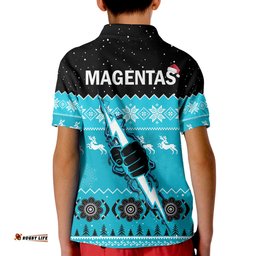 Port Adelaide Football Polo Shirt Magentas Indigenous Merry Christmas Amazing Aussie