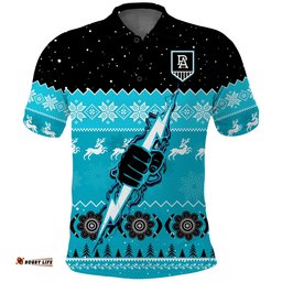 Port Adelaide Football Polo Shirt Magentas Indigenous Merry Christmas Amazing Aussie