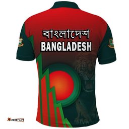 Bangladesh Bangla Tigers Cricket Polo Shirt Tigers and Bangladesh Flag Amazing Aussie