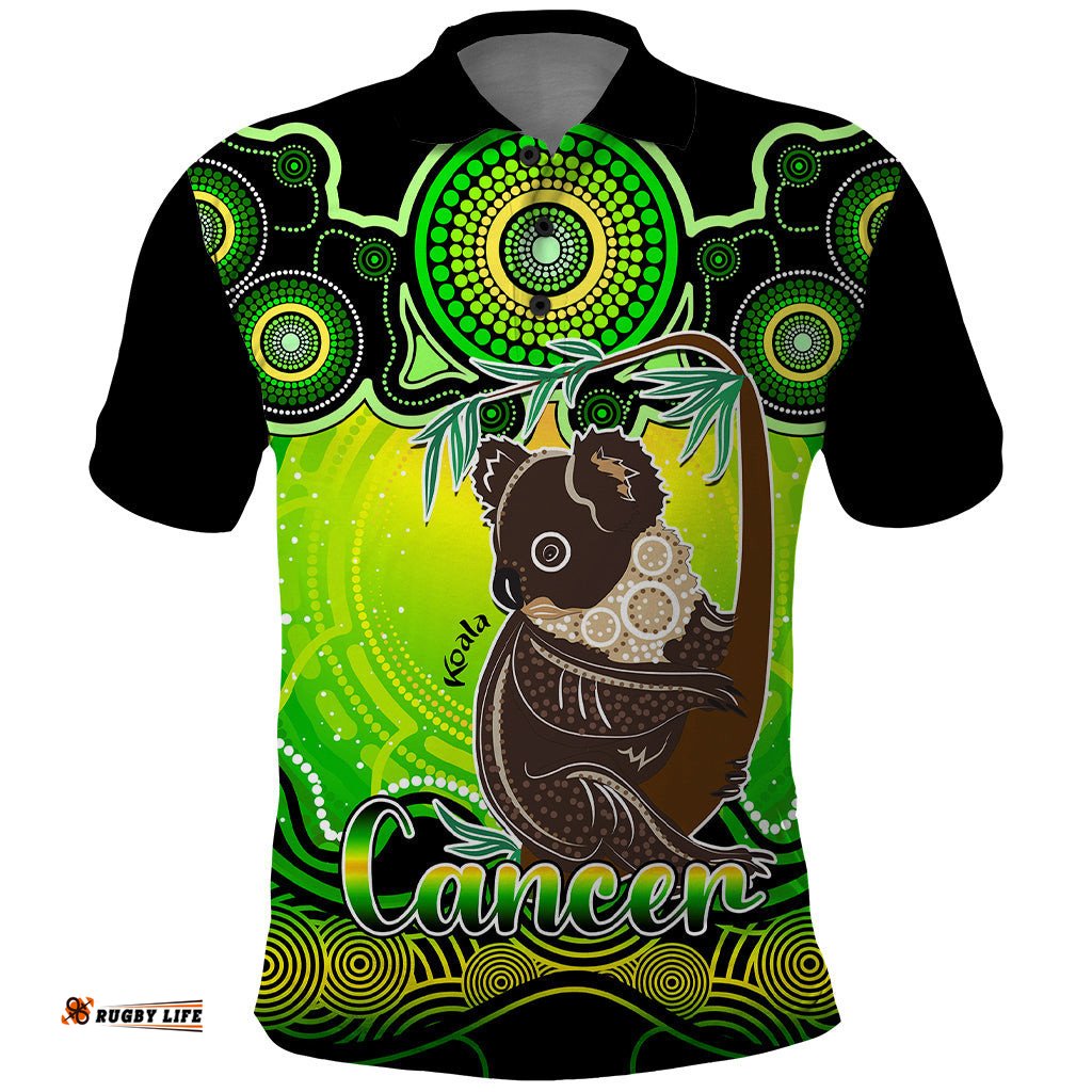 Personalised Australia Cancer Koala Zodiac Polo Shirt Auz Astrology Aboriginal - Green