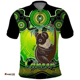 Personalised Australia Cancer Koala Zodiac Polo Shirt Auz Astrology Aboriginal - Green