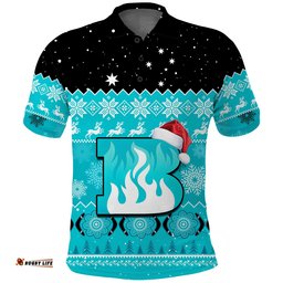 Brisbane Heat Cricket Polo Shirt Aboriginal Merry Christmas Amazing Aussie