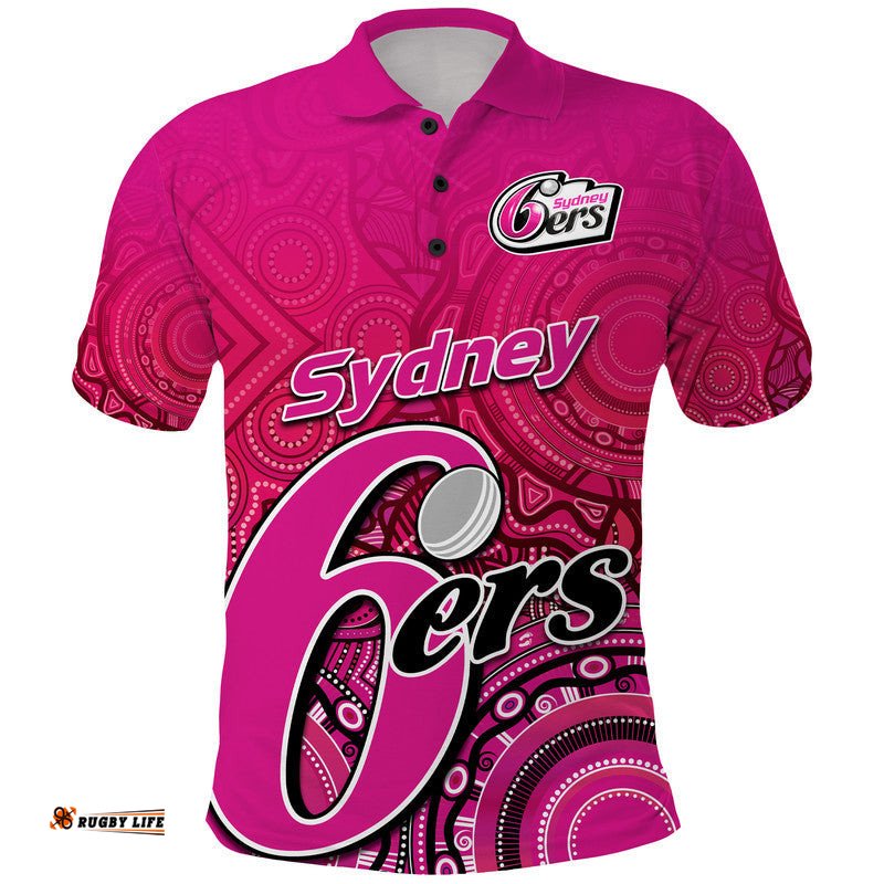 Custom Personalised Sydney Sixers Indigenous Aboriginal Arts Polo Shirt Amazing Aussie