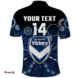 Custom Text And Number Melbourne Victory Football Polo Shirt Aboriginal Art Amazing Aussie