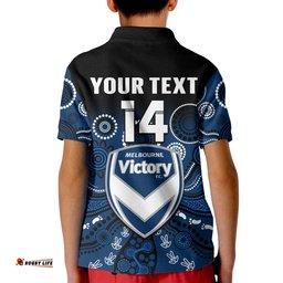 Custom Text And Number Melbourne Victory Football Polo Shirt Aboriginal Art Amazing Aussie