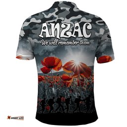 Anzac Day Polo Shirt Soldier Poppy Vibe Amazing Aussie