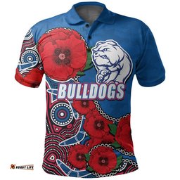 Custom Personalised Anzac Day AFL-Bulldogs Army Mix Aboriginal Polo Shirt Amazing Aussie
