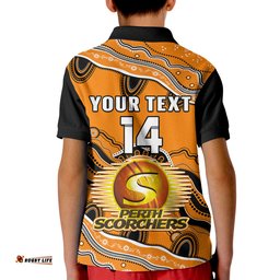 Custom Text And Number Perth Scorchers Cricket Polo Shirt Aboriginal Painting Amazing Aussie