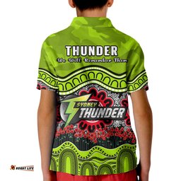 Thunder Cricket ANZAC Polo Shirt Poppy Sydney Aboriginal Camouflage Amazing Aussie
