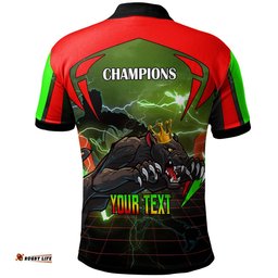 Panthers Rugby Polo Shirt - Custom Final Series Champions Panthers Rugby League Personalised Polo Shirt Amazing Aussie