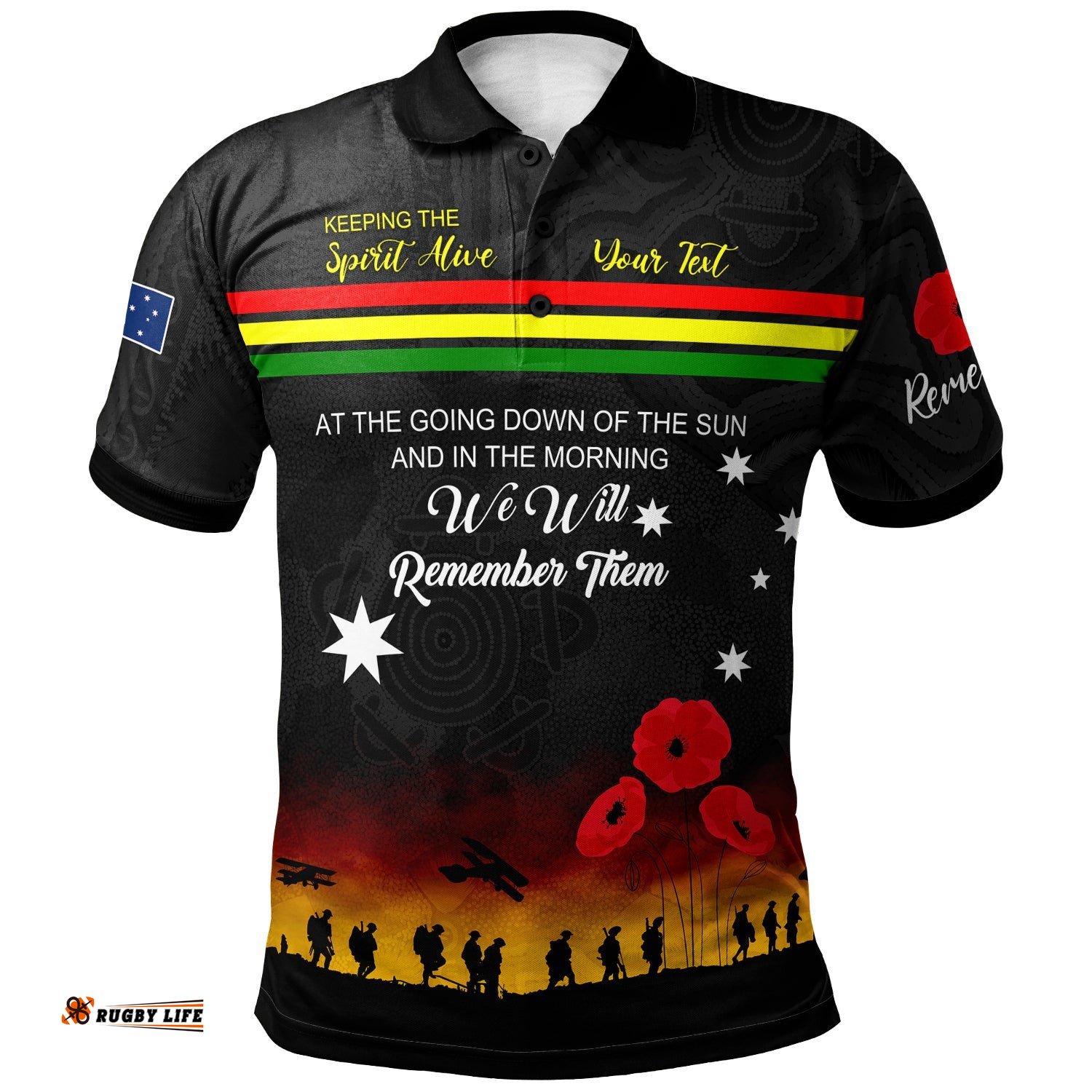 Australia Penrith Anzac Custom Polo Shirt - Keeping the Spirit Alive Polo Shirt Amazing Aussie