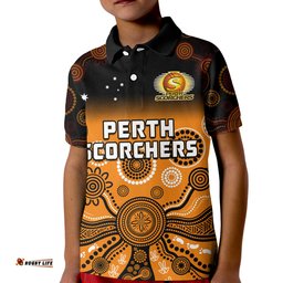 Custom Text And Number Perth Scorchers Polo Shirt Gradient Aboriginal Dot Painting Amazing Aussie