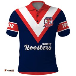 Roosters Rugby Polo Shirt Tricolours 1908 Sporty Version