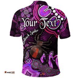 Custom Personalised Australian Astrology Polo Shirt Scorpio Redback Spider Zodiac Aboriginal Vibes - Pink Amazing Aussie