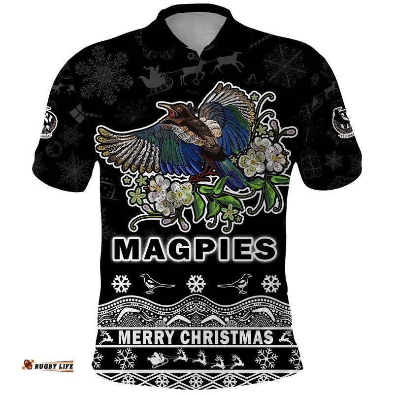 Collingwood Pies Unique Winter Season Polo Shirt Magpies Merry Christmas Amazing Aussie