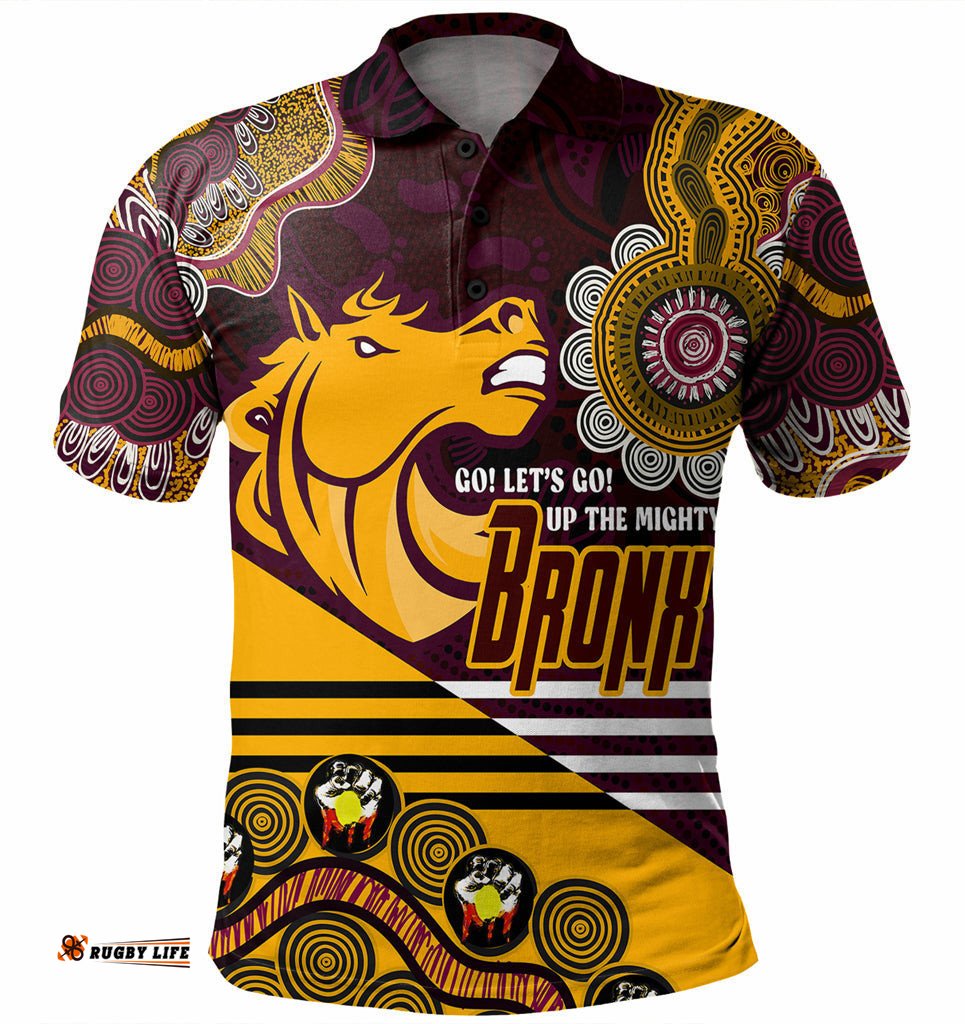 Australia Brisbane Custom Polo Shirt - Go! Let's go! Up The Mighty Bronx Home Jersey Polo Shirt Amazing Aussie