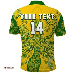 Custom Text And Number Australia Polo Shirt National Colours Proud Aussie Special Indigenous Amazing Aussie