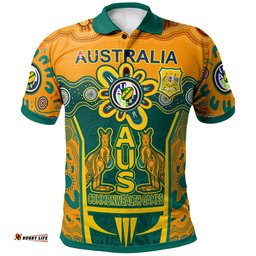 Australian Rugby Sevens Men's Squad Polo Shirt - Custom Aussie 7s Indigenous Commonwealth Games With Australia Coast Of Arm Polo Shirt Amazing Aussie