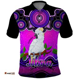 Personalised Australia Libra Cockatoo Zodiac Polo Shirt Auz Astrology Aboriginal - Magenta