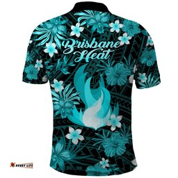 Australian Heat Cricket Polo Shirt Baeuty Pacific Hibiscus and Polynesian Pattern