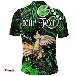 Custom Personalised Australian Astrology Polo Shirt Libra Cockatoo Glider Zodiac Aboriginal Vibes - Green Amazing Aussie