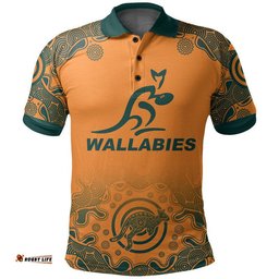 Custom Personalised And Number Australia Rugby Wallabies Polo Shirt Replica Jersey No.1 Amazing Aussie