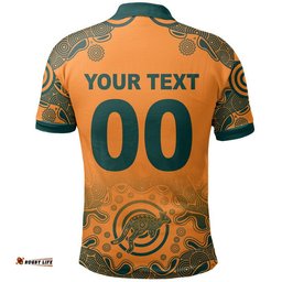 Custom Personalised And Number Australia Rugby Wallabies Polo Shirt Replica Jersey No.1 Amazing Aussie