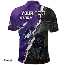 Personalised Storm And Panthers Rugby Polo Shirt 2023 Sporty Style