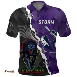 Personalised Storm And Panthers Rugby Polo Shirt 2023 Sporty Style