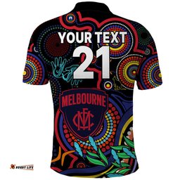 Custom Demons Football Aboriginal Art Polo Shirt NAIDOC Indigenous Tribal