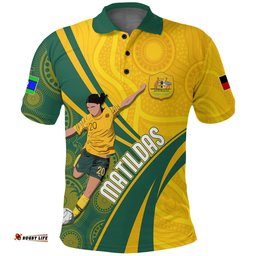 Personalised Australia Soccer Matildas Indigenous Polo Shirt Sam Kerr World Cup 2023