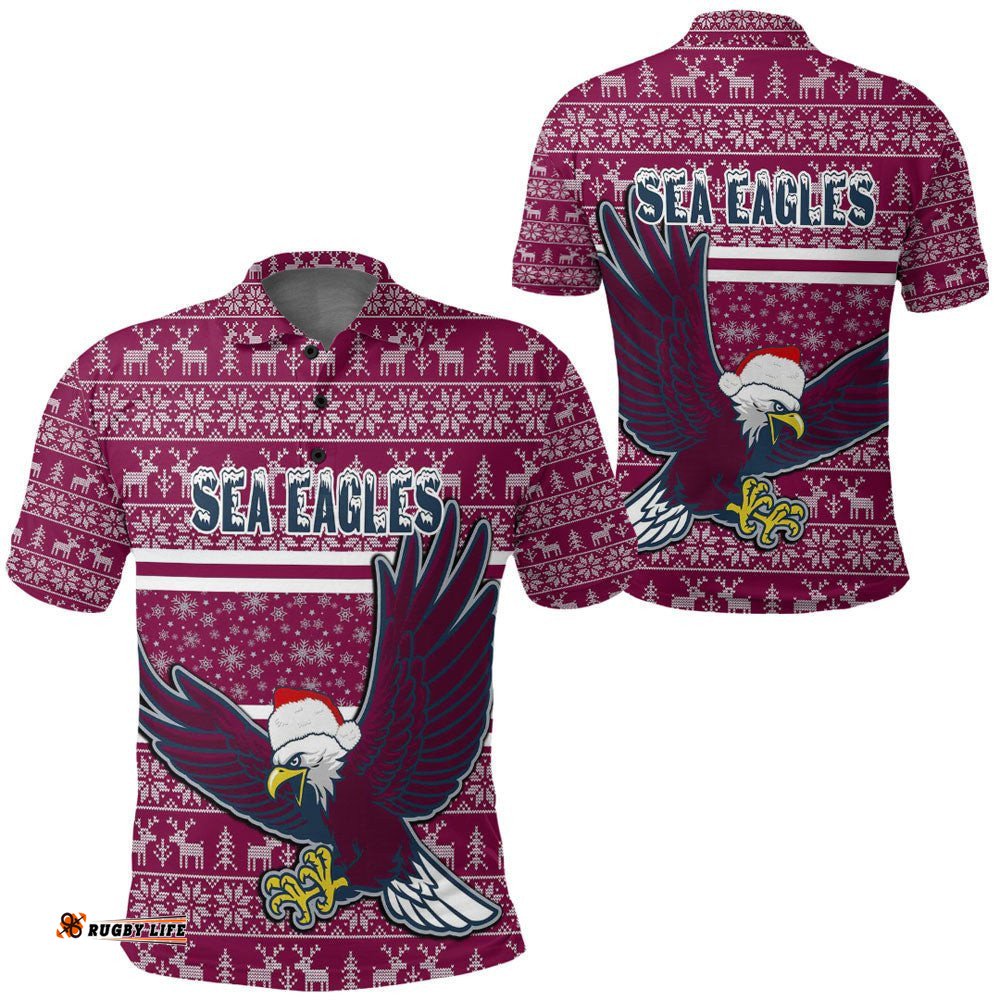 Vibe Hoodie Clothing - Manly Warringah Sea Eagles Christmas Polo Shirts Amazing Aussie