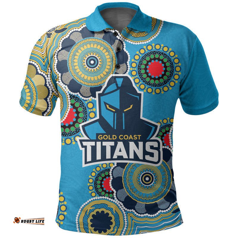 Custom Personalised Titans Rugby Aboriginal Vibe Polo Shirt Amazing Aussie